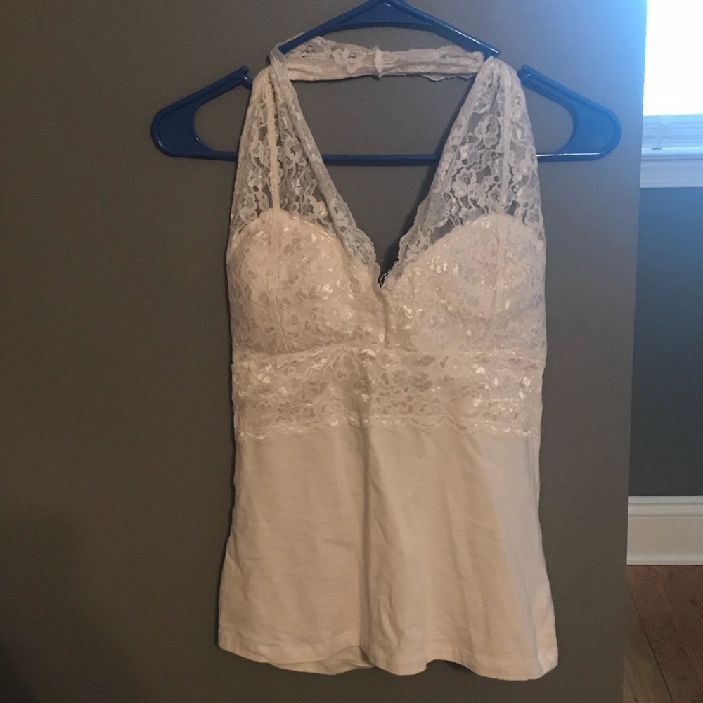 White, lace halter top